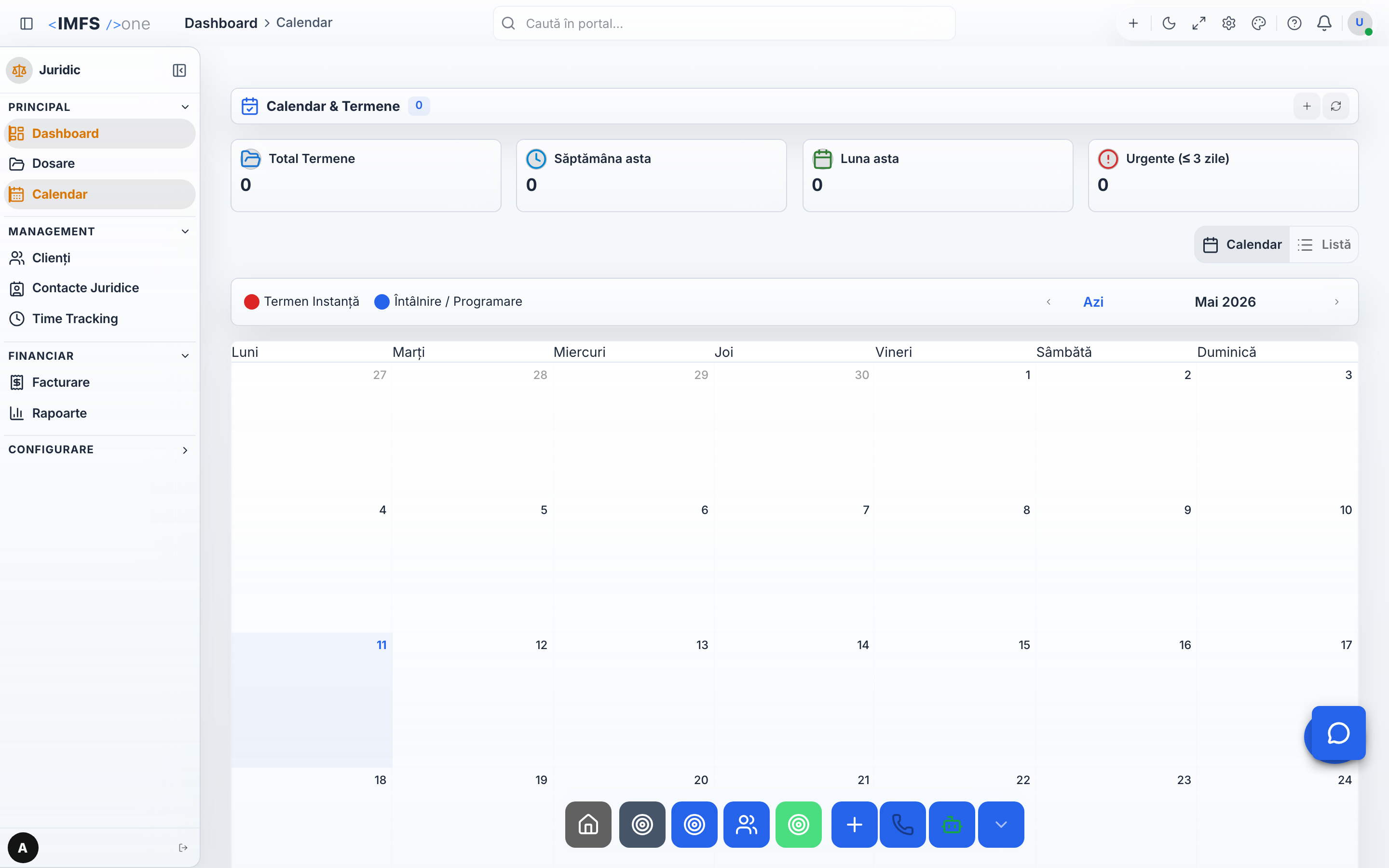 Calendar agregat — termene + întâlniri